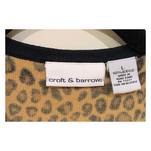 Croft & Barrow Cardigan layered 2-piece Leopard print cardigan Size L - Picture 7 of 9